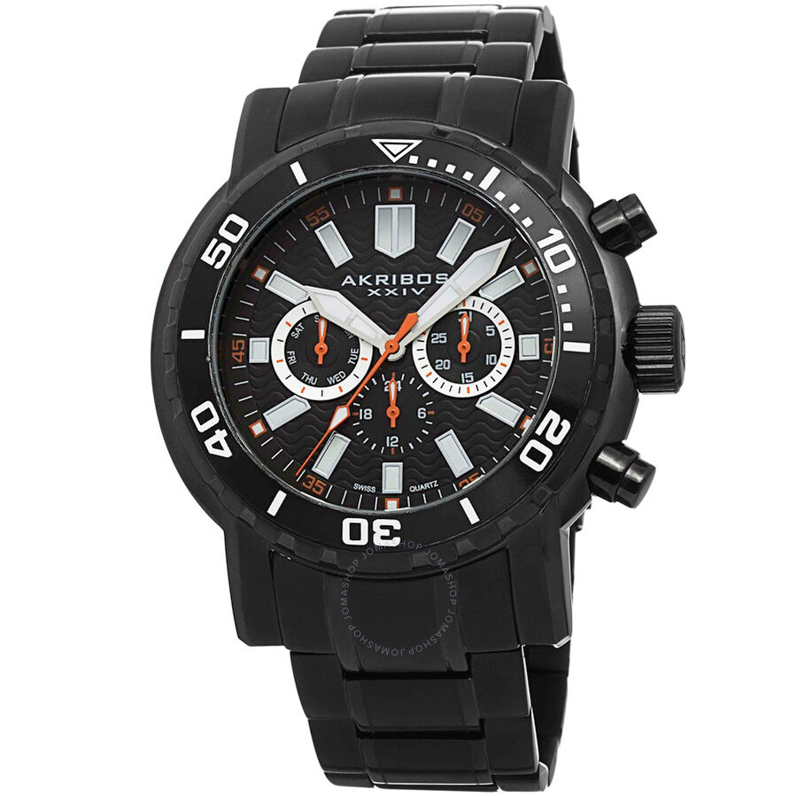 Akribos XXIV Black Dial Black-plated Men's Watch AK675BK