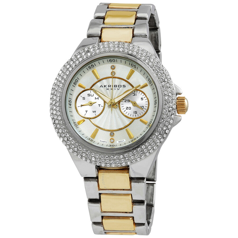 Akribos XXIV Black Dial Two-tone Ladies Watch AK789TTGB