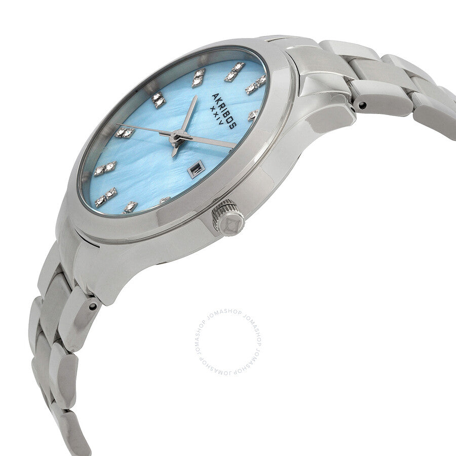 Akribos XXIV Blue Mother of Pearl Dial Ladies Watch AK954SSBU - Dawson Watches #2