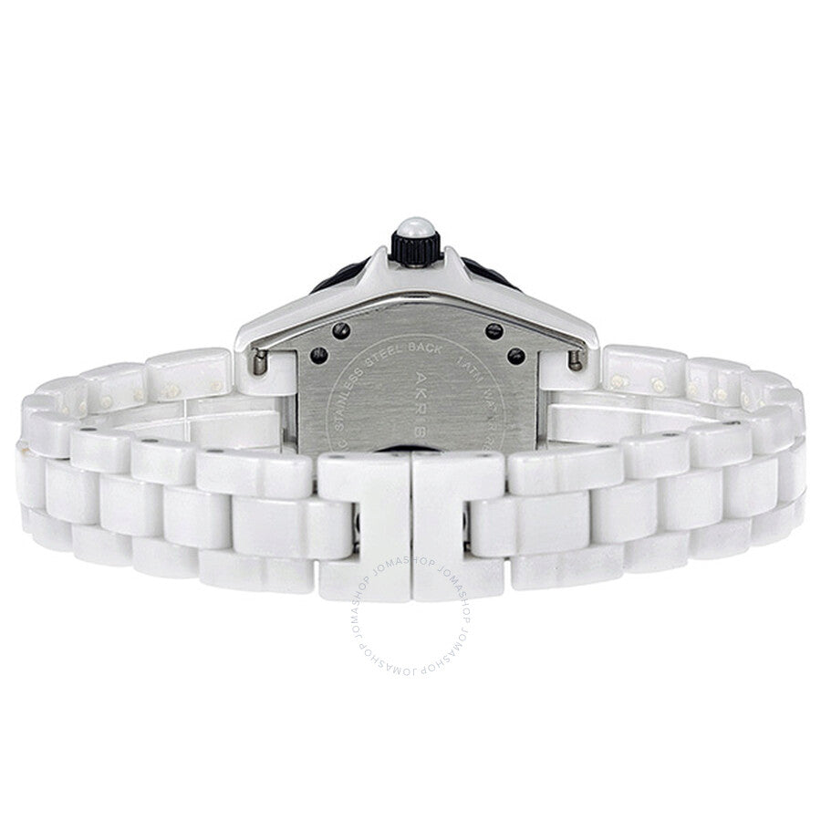 Akribos XXIV Ceramic White Mother of Pearl Dial Ladies Watch AK518BKW - Dawson Watches #3