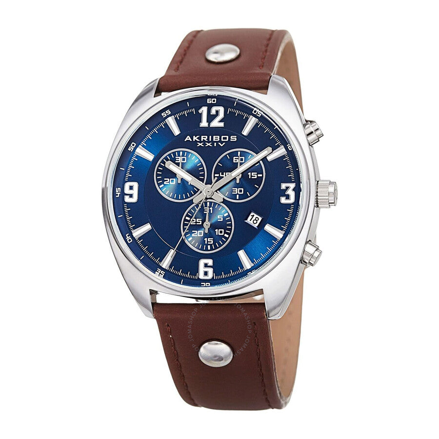 Akribos XXIV Chronograph Quartz Blue Dial Men's Watch AK969BRBU - Dawson Watches