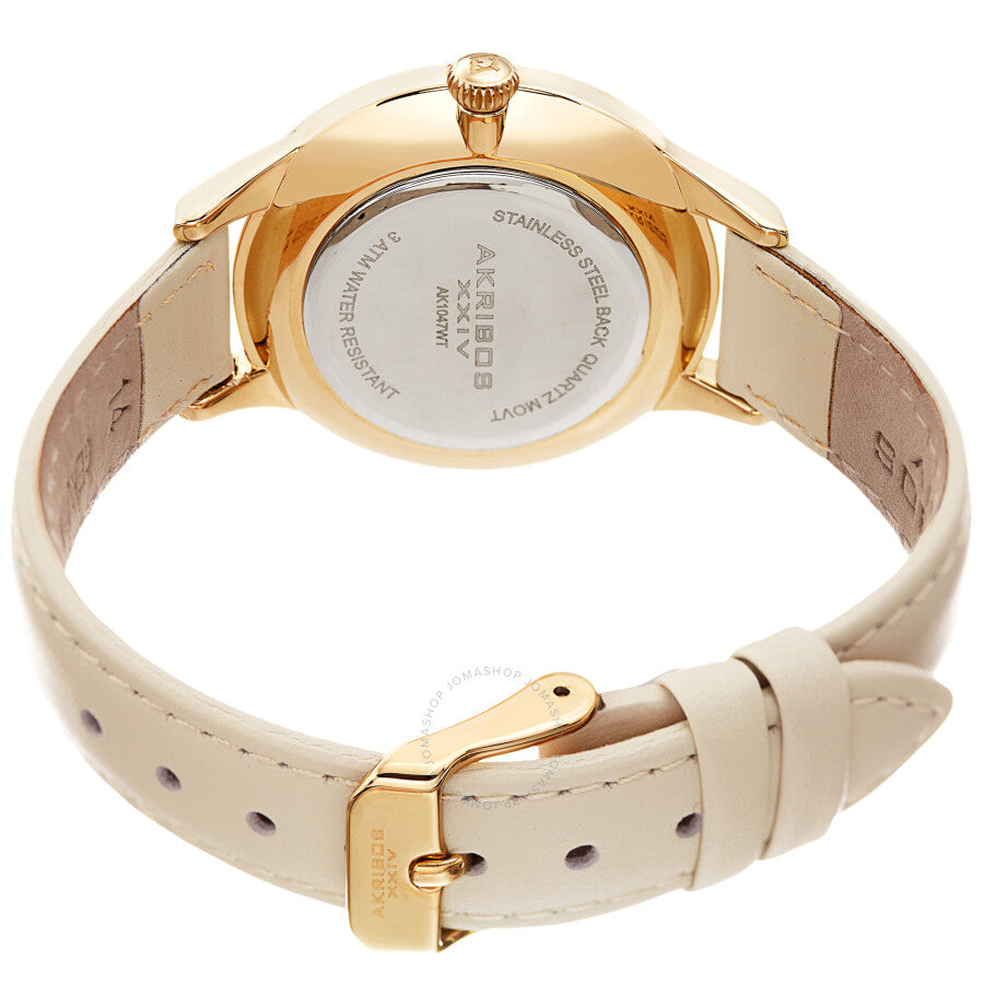 Akribos XXIV Diamond Gold Dial Ladies Watch AK1047WT - Dawson Watches #4