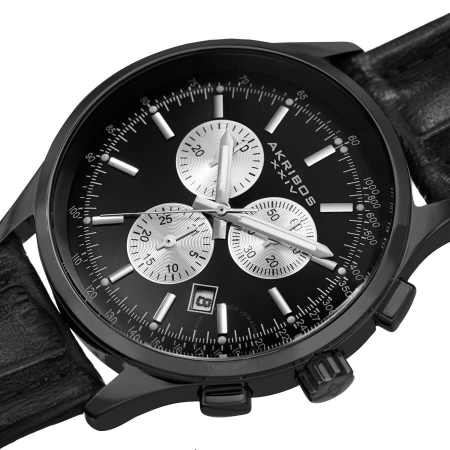Akribos XXIV Enterprise Chronograph Quartz Black Dial Men's Watch P50132 - Dawson Watches #2