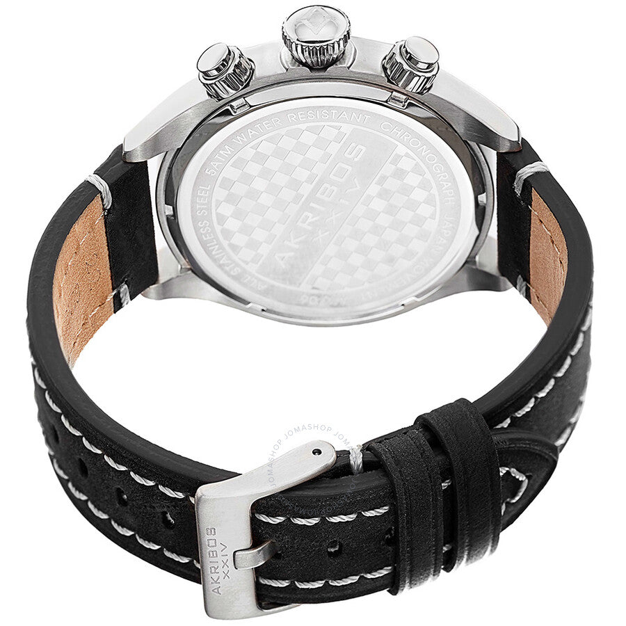 Akribos XXIV Essential Chronograph Black Dial Stainless Steel Men's Watch AK706SSB - Dawson Watches #3