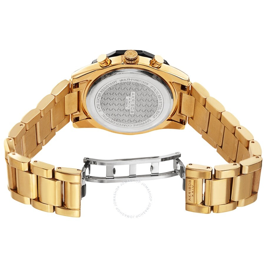 Akribos XXIV Gold Dial Dodecagon Men's Watch AK1054YG - The Watches Men & Co #4
