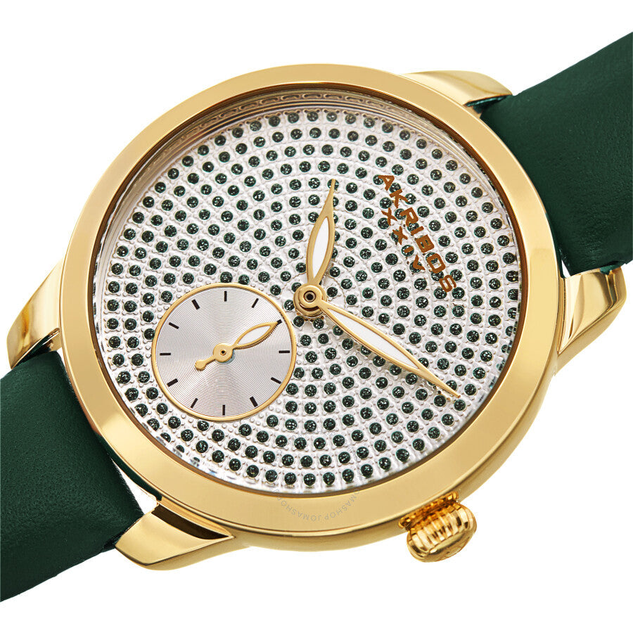 Akribos XXIV Green Dial Green Leather Ladies Watch AK1089GN - Dawson Watches #2