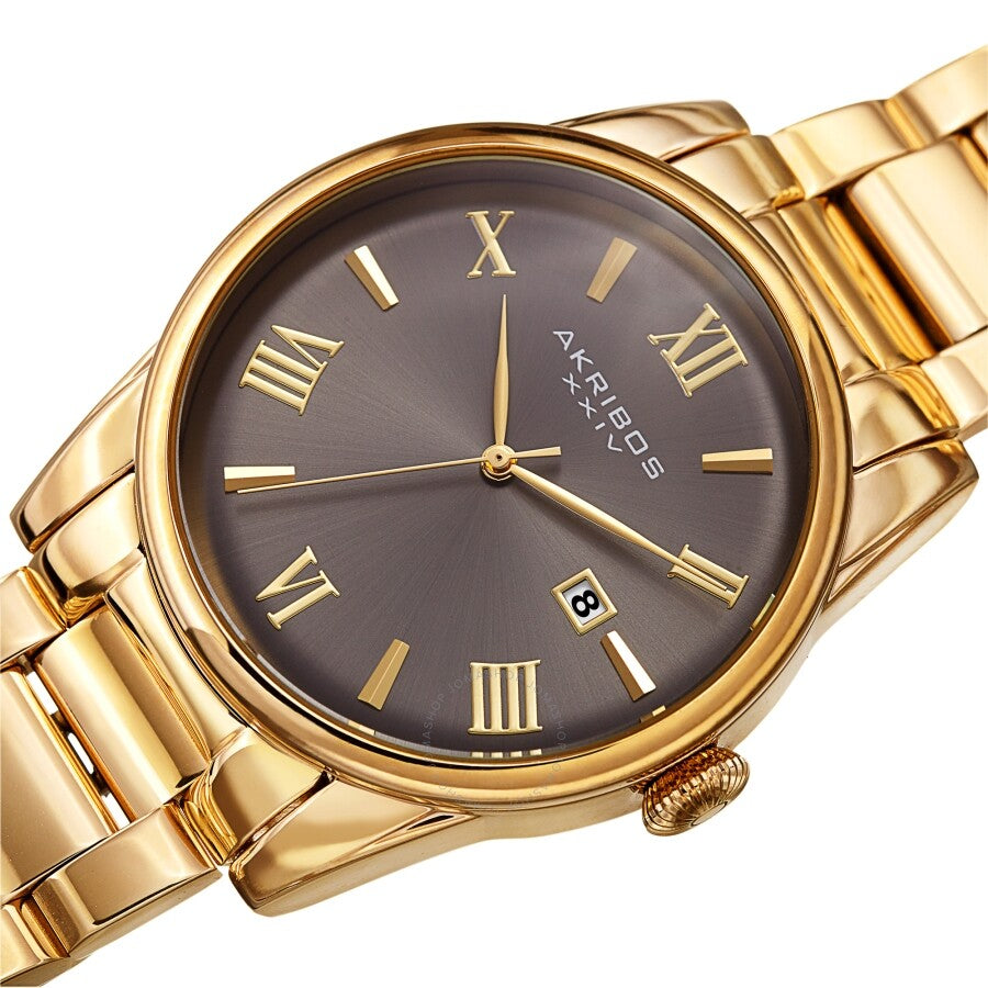 Akribos XXIV Quartz Grey Dial Men's Watch AK1056YGN - Dawson Watches #2