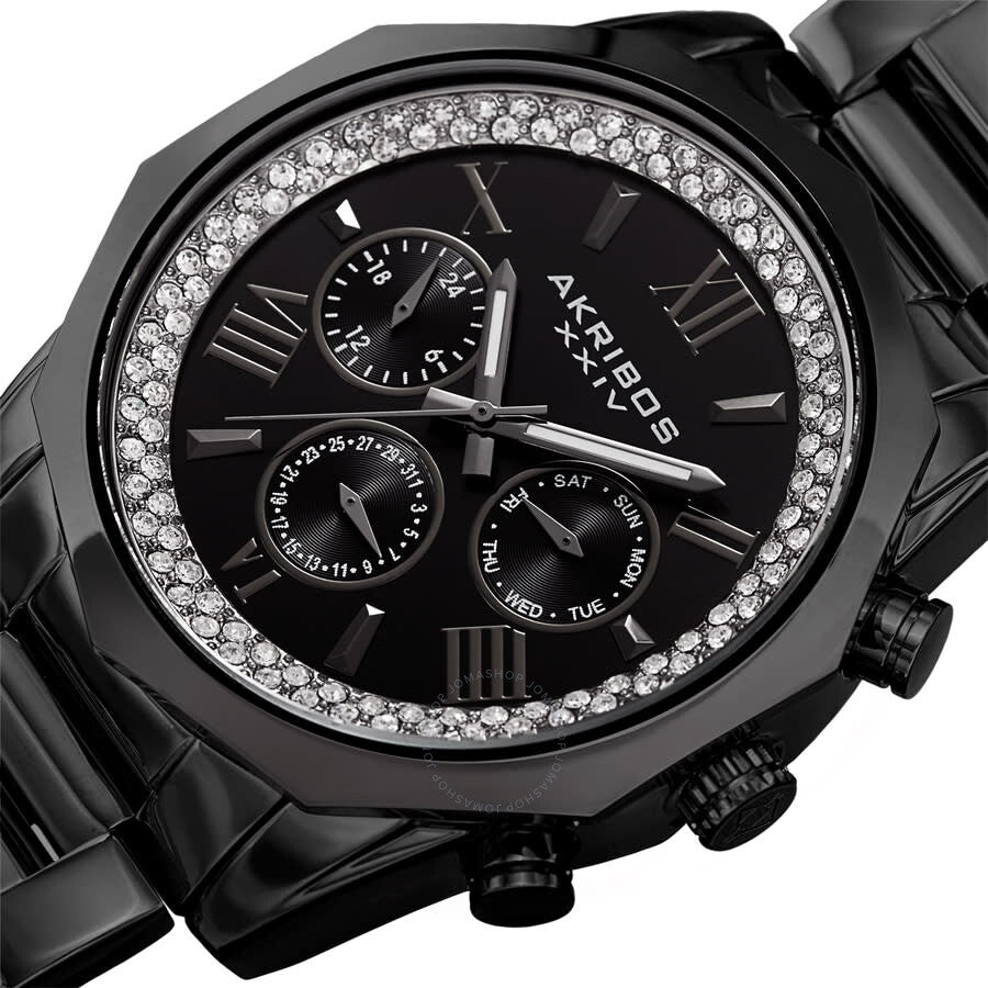 Akribos XXIV Men's Dress Chronograph Quartz Black Dial Men's Watch P50188 - Dawson Watches #2