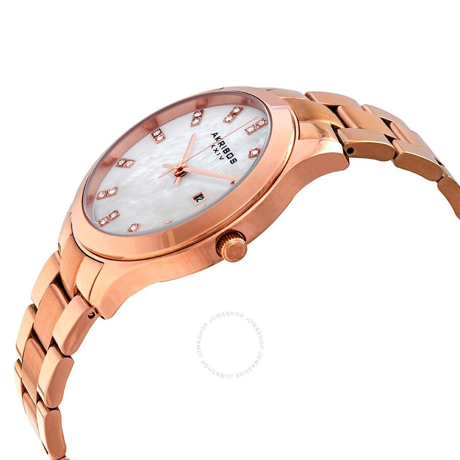 Akribos XXIV Mother of Pearl Dial Rose Gold-Tone Ladies Watch AK954RG - Dawson Watches #2