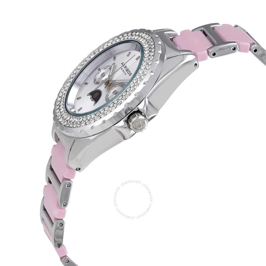 Akribos XXIV Multifunction Silver Dial Ladies Watch AK961SSPK - Dawson Watches #2