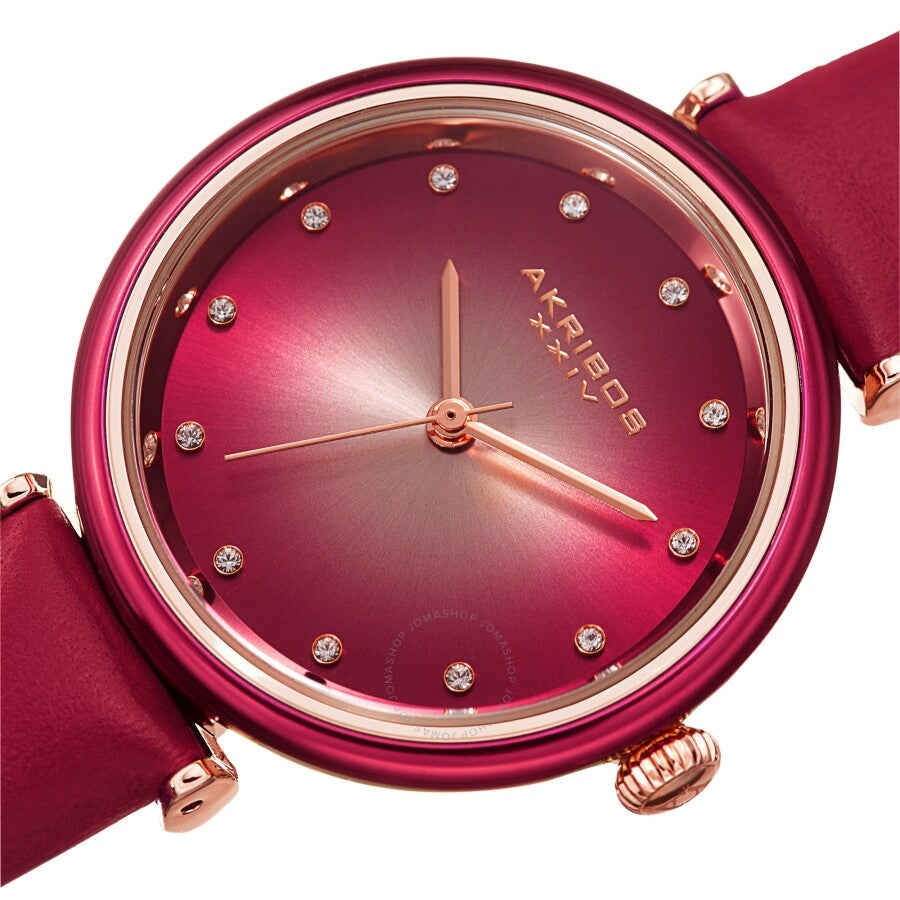 Akribos XXIV Quartz Red Dial Ladies Watch AK1035PK - Dawson Watches #2