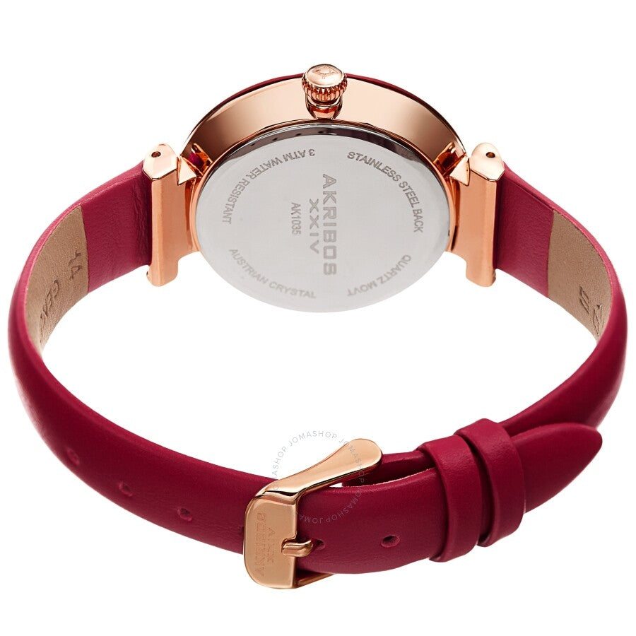 Akribos XXIV Quartz Red Dial Ladies Watch AK1035PK - Dawson Watches #4