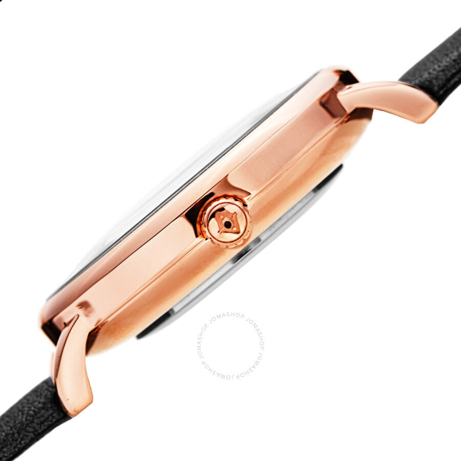 Akribos XXIV Quartz Black Dial Black Leather Ladies Watch AK1084BK - Dawson Watches #3