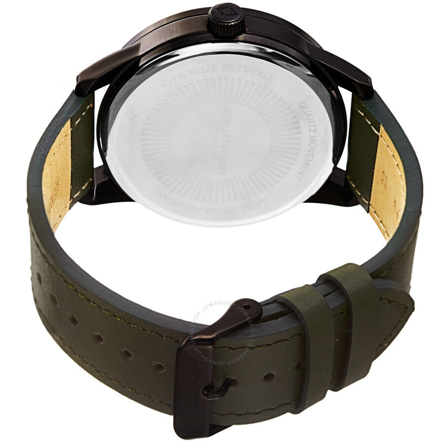 Akribos XXIV Quartz Black Dial Green Leather Men's Watch AK1079BKGN - Dawson Watches #4