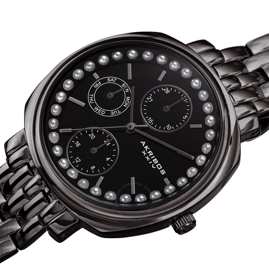 Akribos XXIV Quartz Black Dial Ladies Watch AK1114GN - The Watches Men & Co #2