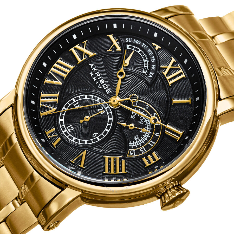 Akribos XXIV Quartz Black Dial Men's Watch AK1001YGB - The Watches Men & Co #2