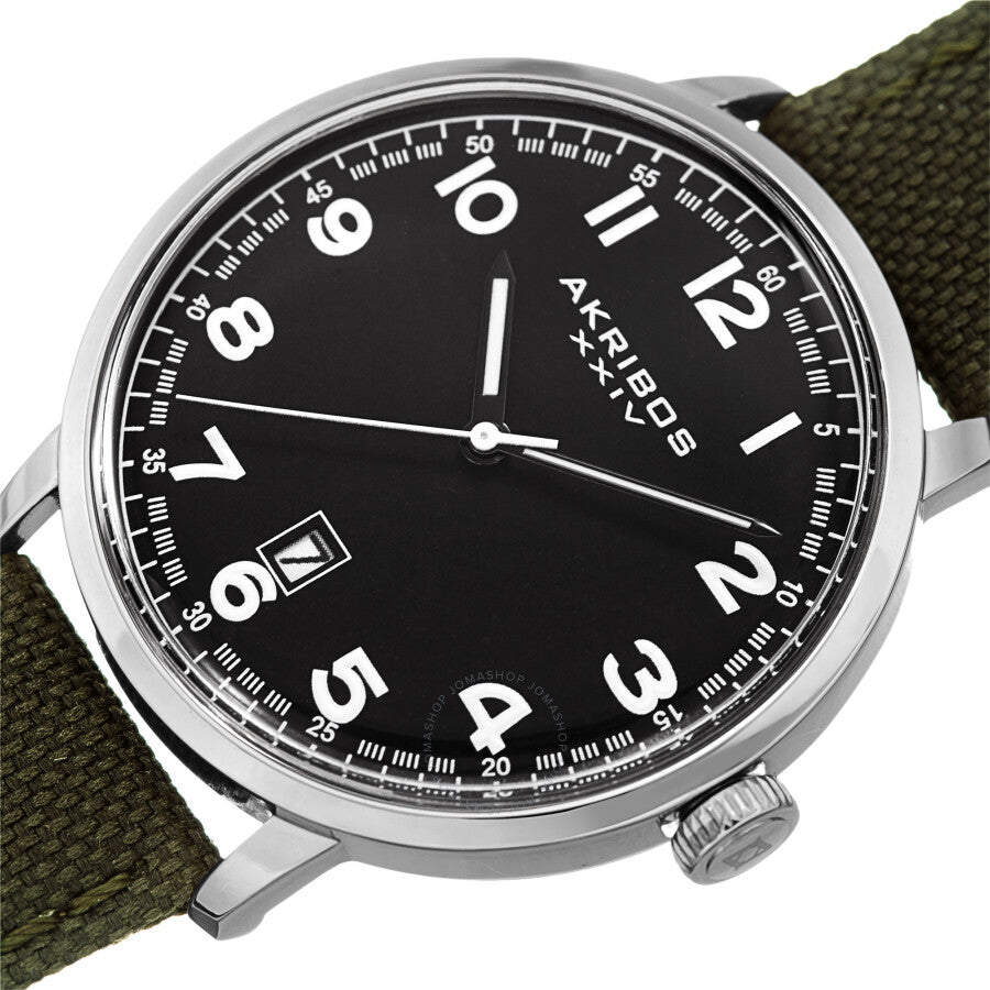 Akribos XXIV Quartz Black Dial Men's Watch AK1025SSBK - Dawson Watches #2