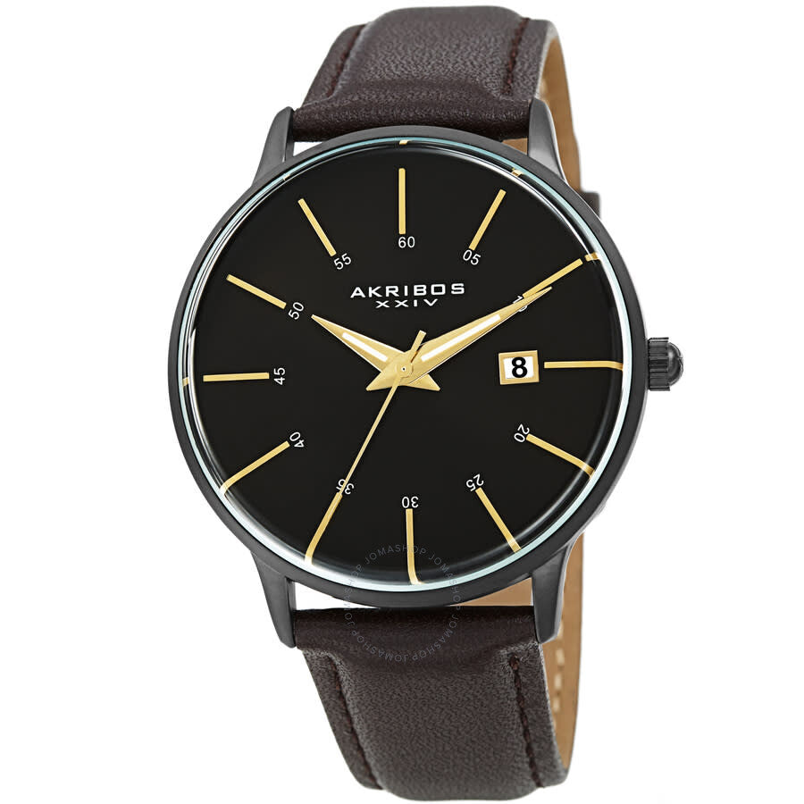 Akribos XXIV Quartz Black Dial Men's Watch AK1104BK-S - Dawson Watches
