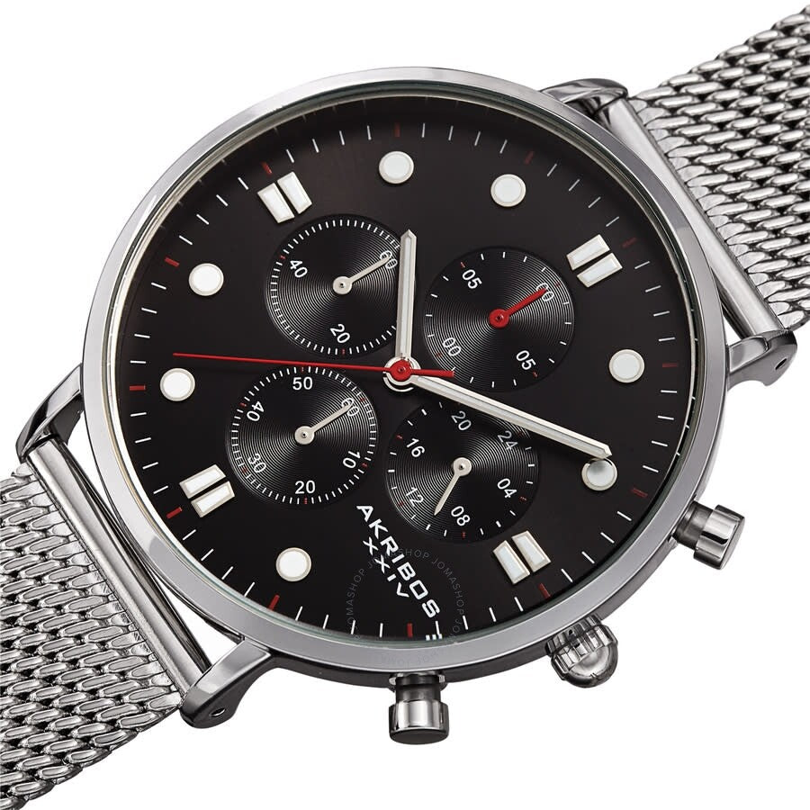 Akribos XXIV Quartz Black Dial Men's Watch AK1113SSB - Dawson Watches #2
