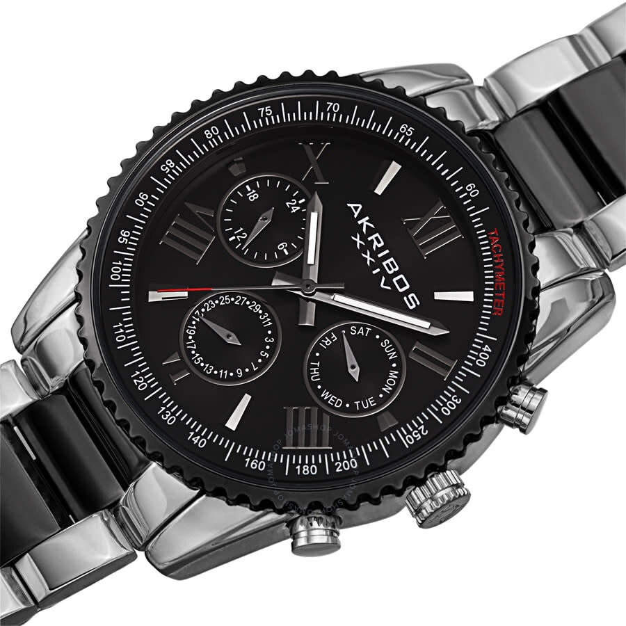 Akribos XXIV Quartz Black Dial Two-tone Men's Watch AK1099TTB - Dawson Watches #2