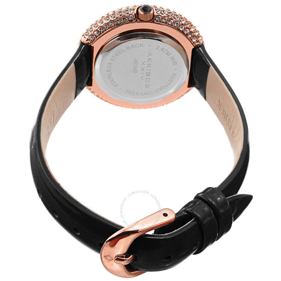 Akribos XXIV Quartz Crystal White Dial Ladies Watch AK1049BKR - Dawson Watches #4