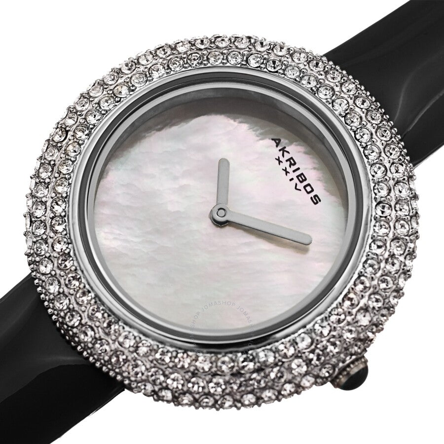 Akribos XXIV Quartz Crystal White Dial Ladies Watch AK1049SSB - The Watches Men & Co #2