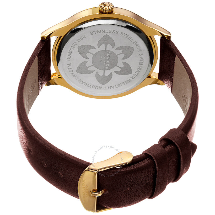 Akribos XXIV Quartz Diamond Brown Dial Ladies Watch AK1011BR - The Watches Men & Co #4