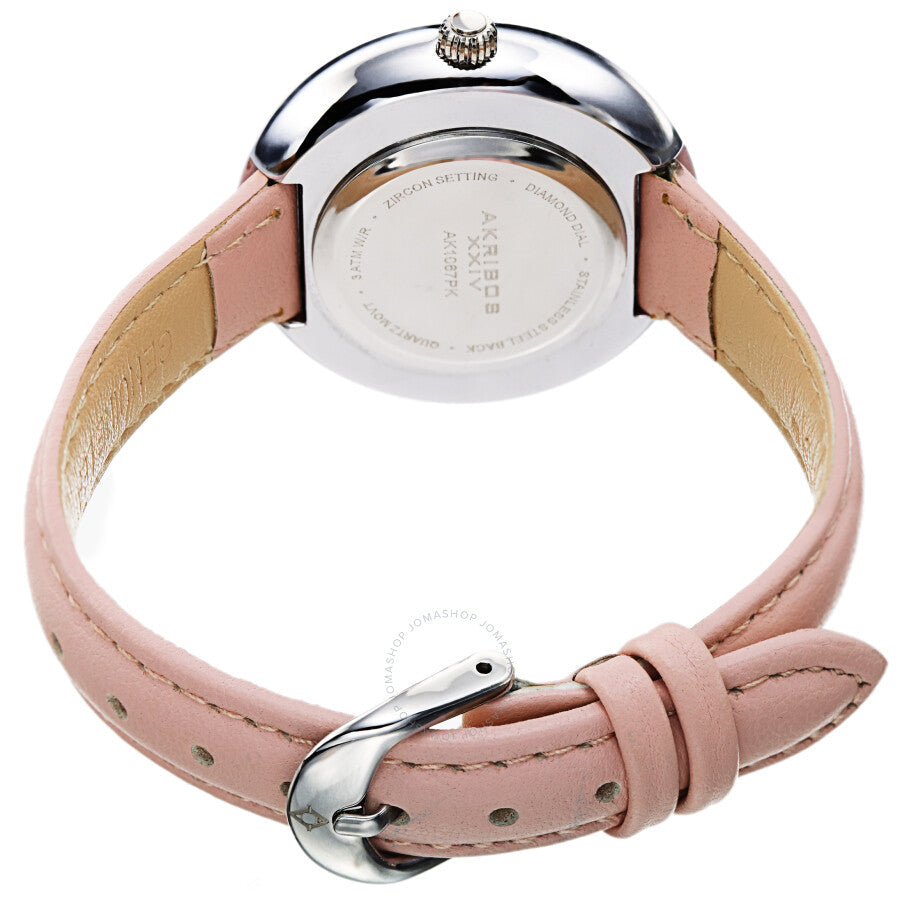 Akribos XXIV Quartz Diamond Crystal White Dial Ladies Watch AK1067PK - Dawson Watches #4