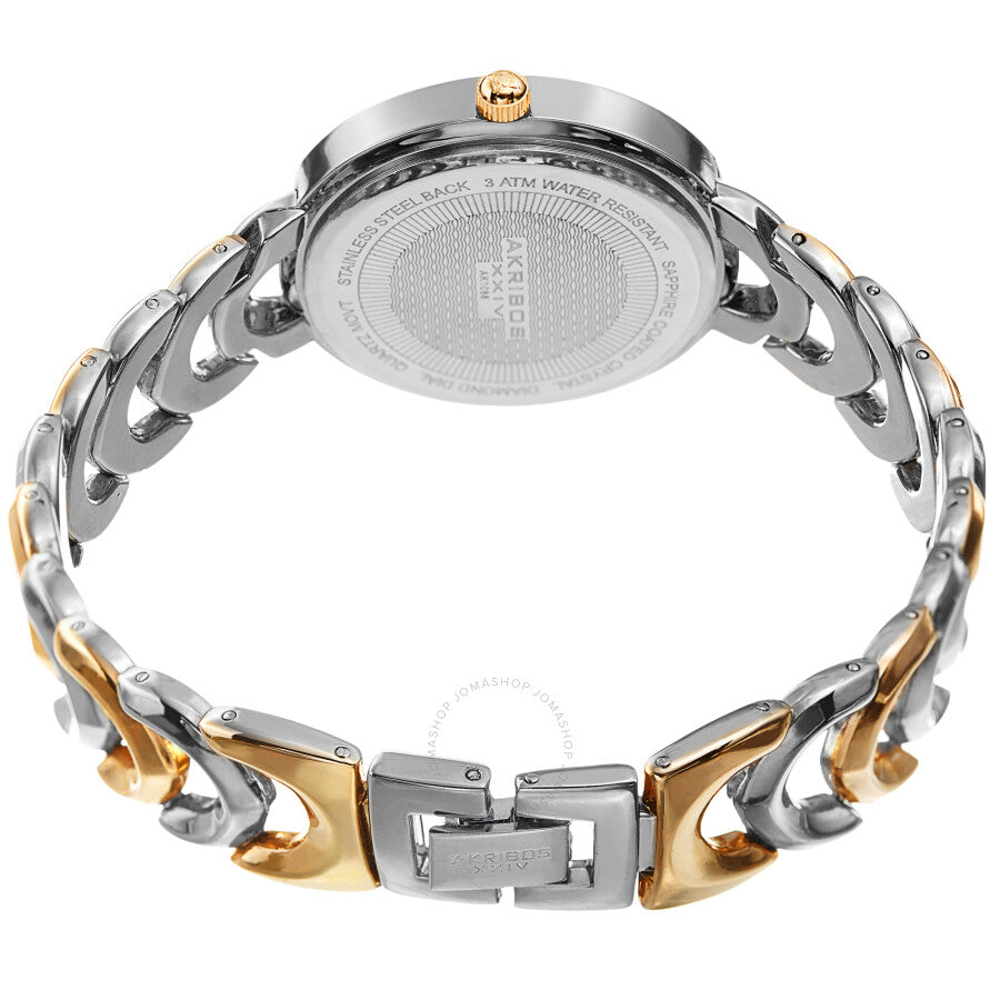 Akribos XXIV Quartz Diamond Silver Dial Ladies Watch AK1088TTG - The Watches Men & Co #4