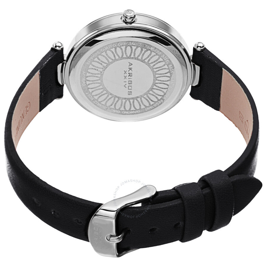 Akribos XXIV Quartz Diamond White Dial Ladies Watch AK1069SSBK - Dawson Watches #4