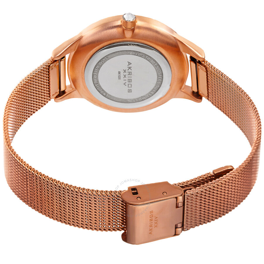 Akribos XXIV Quartz Rose Dial Ladies Watch AK1005RG - Dawson Watches #4