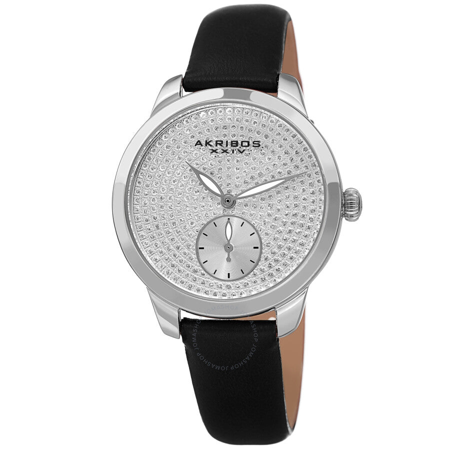 Akribos XXIV Quartz Silver Dial Ladies Watch AK1089SSBK - The Watches Men & Co