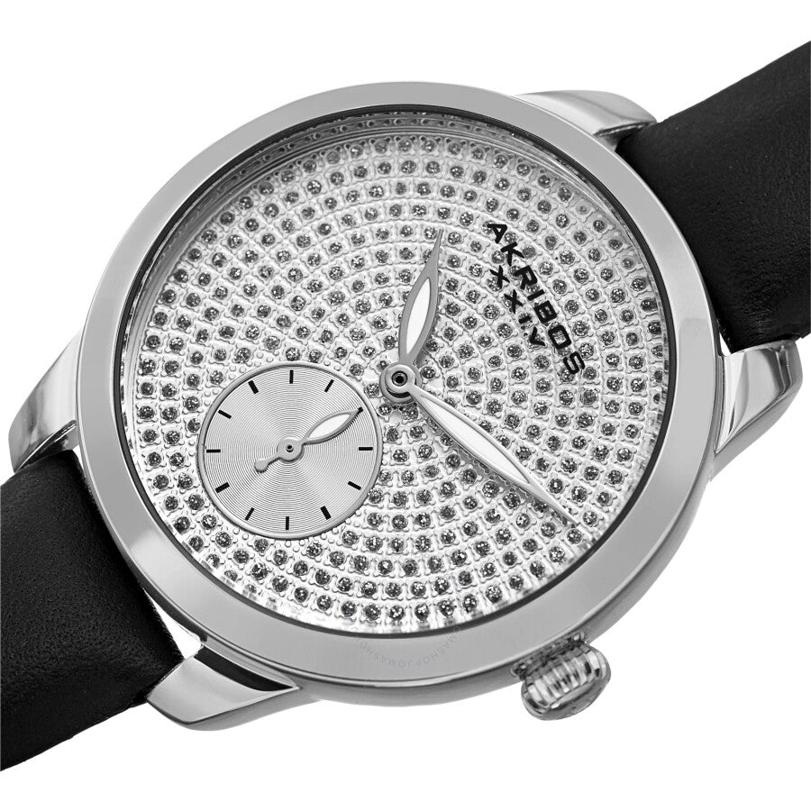 Akribos XXIV Quartz Silver Dial Ladies Watch AK1089SSBK - Dawson Watches #2