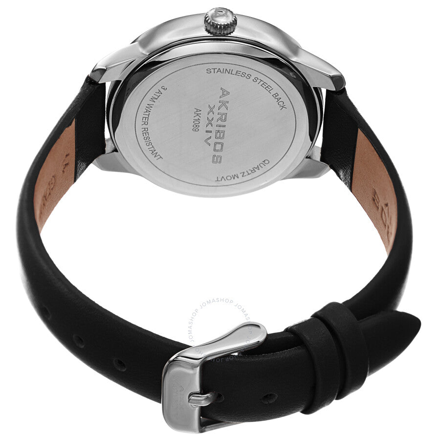 Akribos XXIV Quartz Silver Dial Ladies Watch AK1089SSBK - Dawson Watches #3