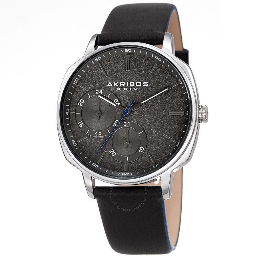 Akribos XXIV Quartz Silver Dial Men's Watch AK1022SSBK - The Watches Men & Co
