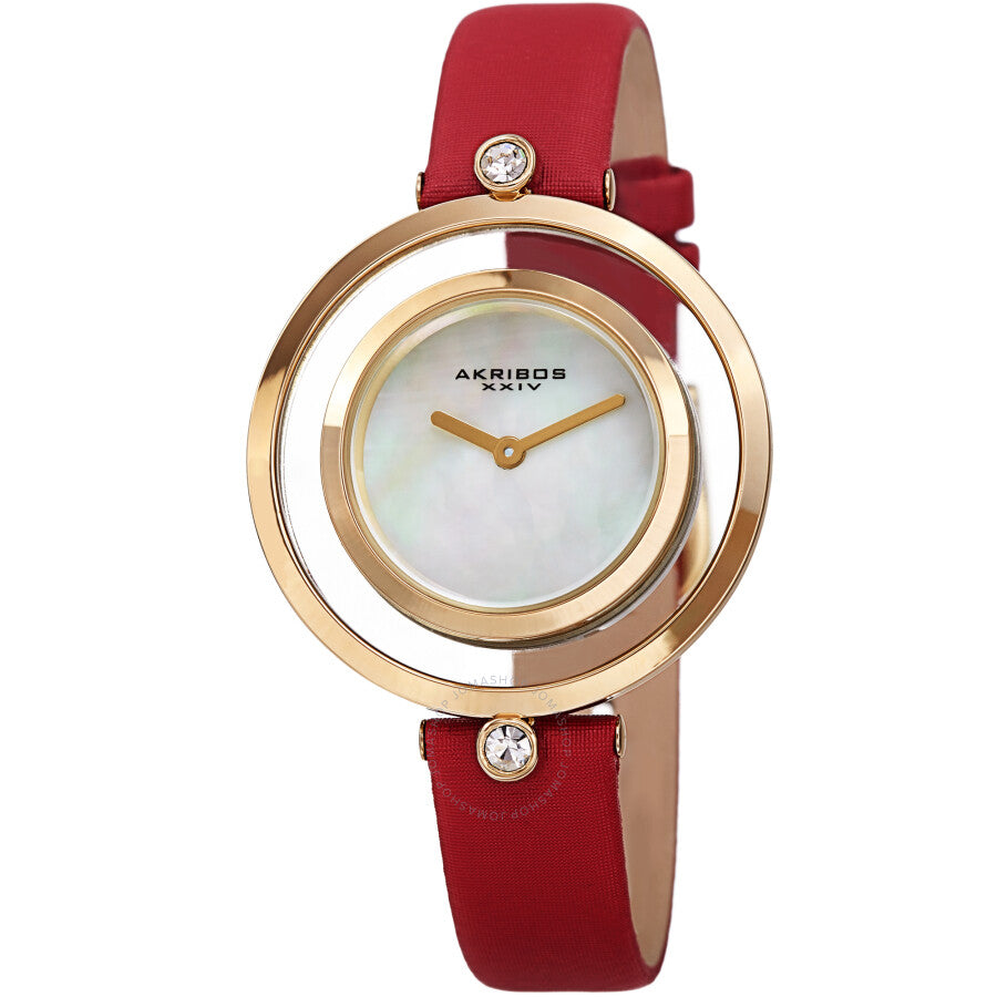 Akribos XXIV Quartz White Dial Ladies Watch AK1060RD - Dawson Watches