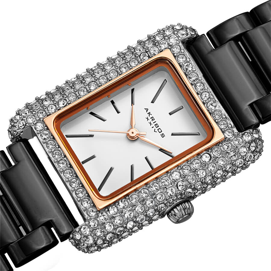 Akribos XXIV Quartz White Dial Ladies Watch AK1108BKR - Dawson Watches #2