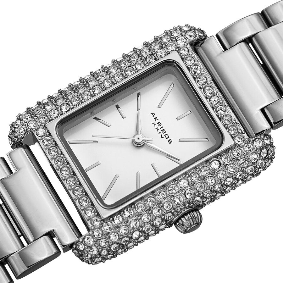 Akribos XXIV Quartz White Dial Ladies Watch AK1108SS - The Watches Men & Co #2