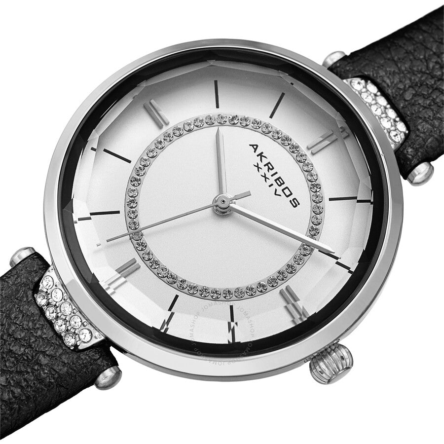 Akribos XXIV Quartz White Dial Ladies Watch AK1116BK - The Watches Men & Co #2