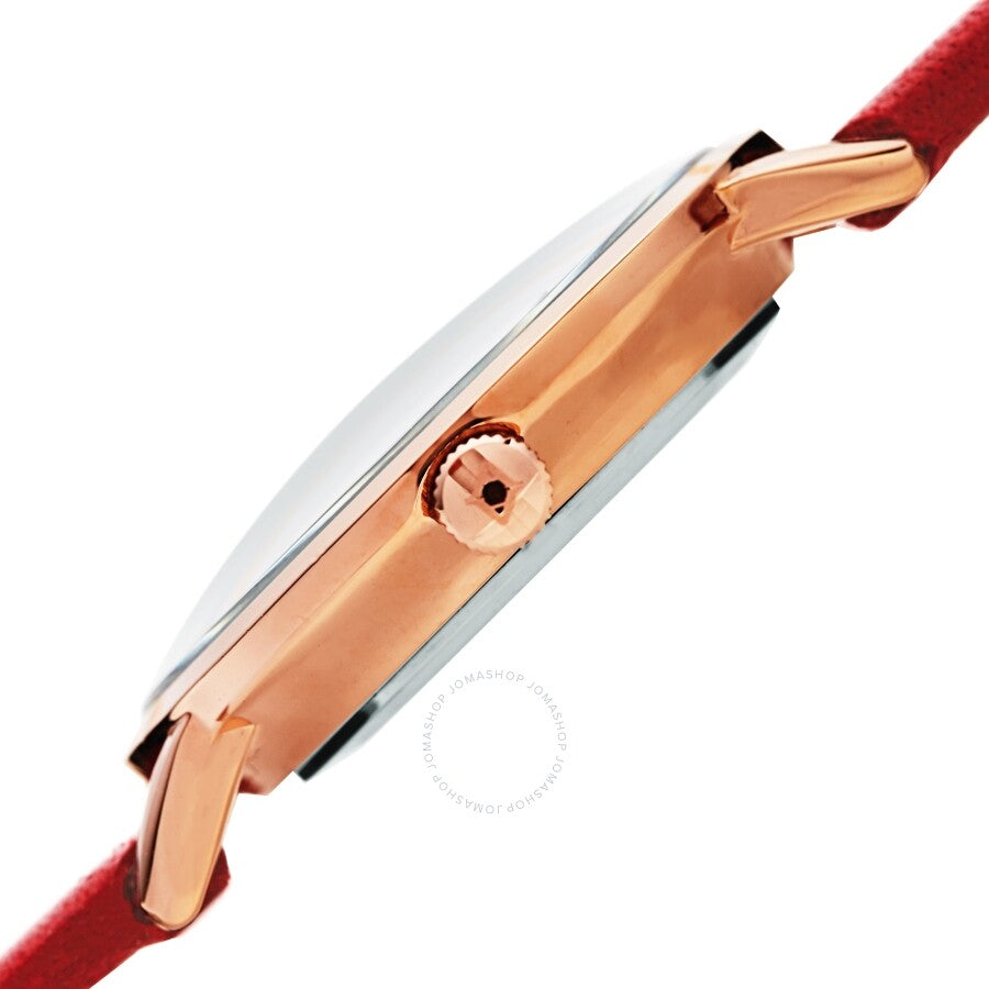 Akribos XXIV Quartz White Dial Red Leather Ladies Watch AK1087RD - The Watches Men & Co #3