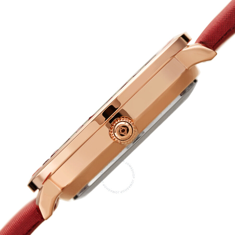 Akribos XXIV Quartz White Dial Red Leather Ladies Watch AK1093RD - Dawson Watches #3