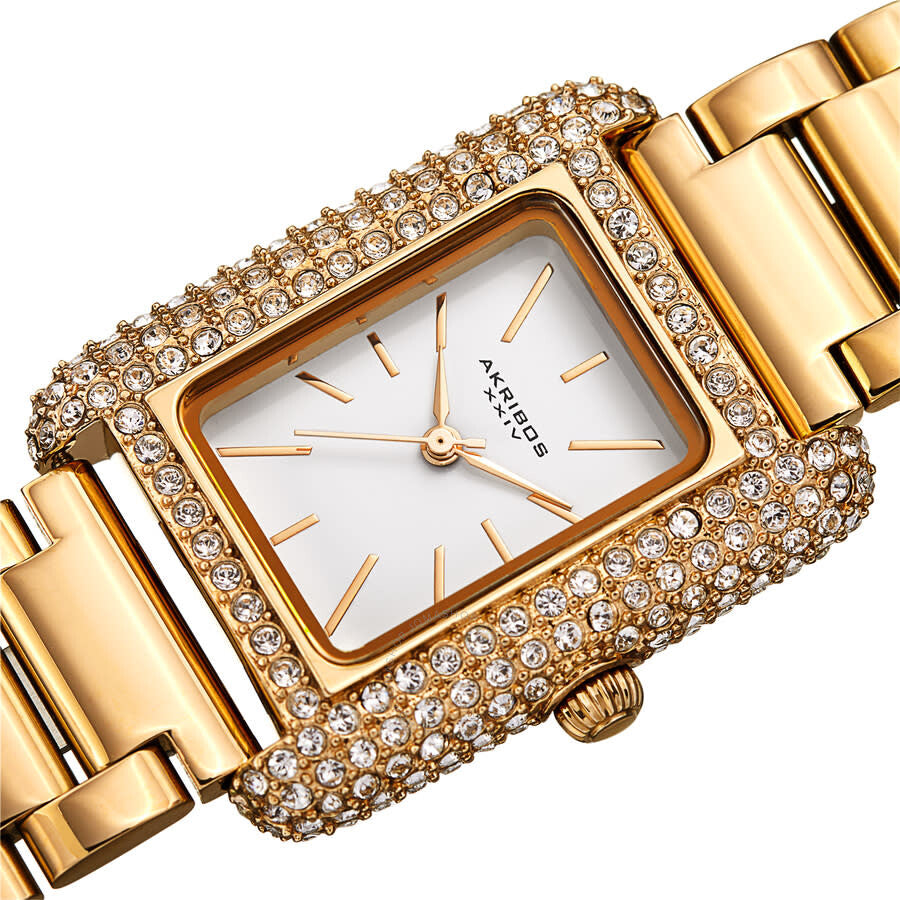 Akribos XXIV Quartz White Dial Yellow Gold-tone Ladies Watch AK1108YG - Dawson Watches #2