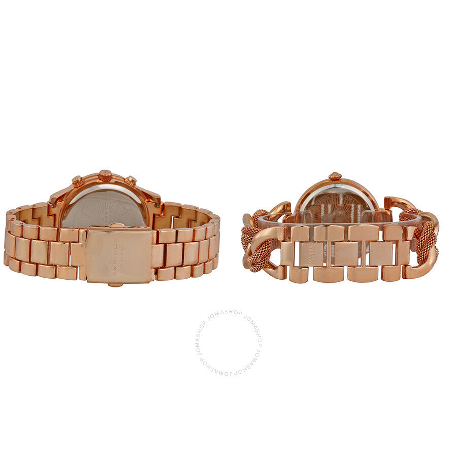 Akribos XXIV Rose Gold Tone Stainless Steel Watch Set AK676RG - The Watches Men & Co #3