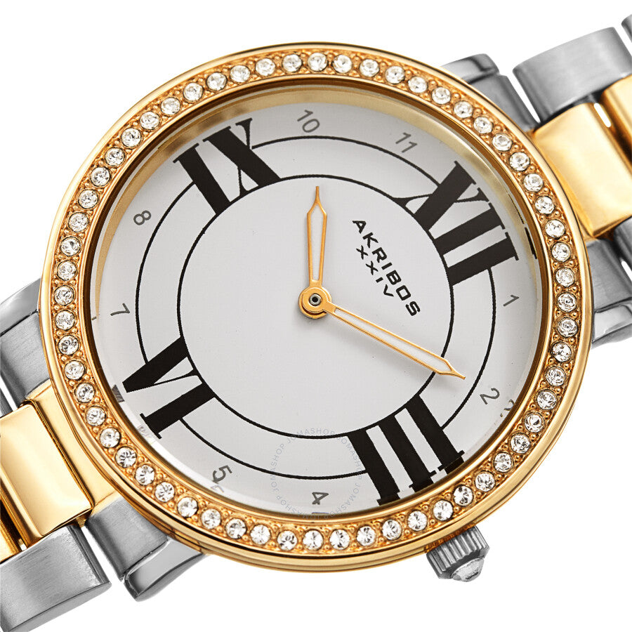 Akribos XXIV White Dial Ladies Watch AK1036TTG - The Watches Men & Co #2