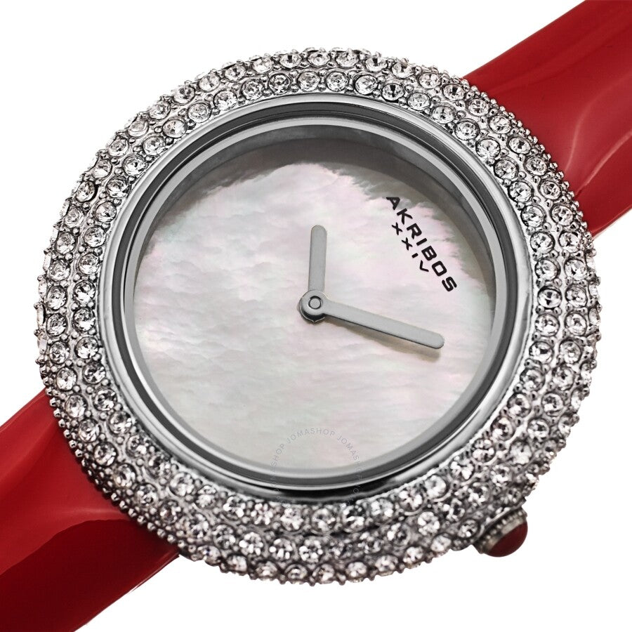 Akribos XXIV Quartz Crystal White Dial Ladies Watch AK1049RD - Dawson Watches #2