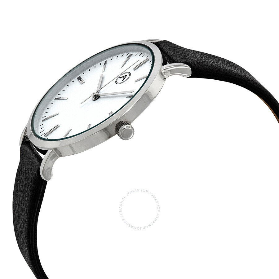 Alba by Akribos White Dial Leather Men's Watch 1033SS - Dawson Watches #2