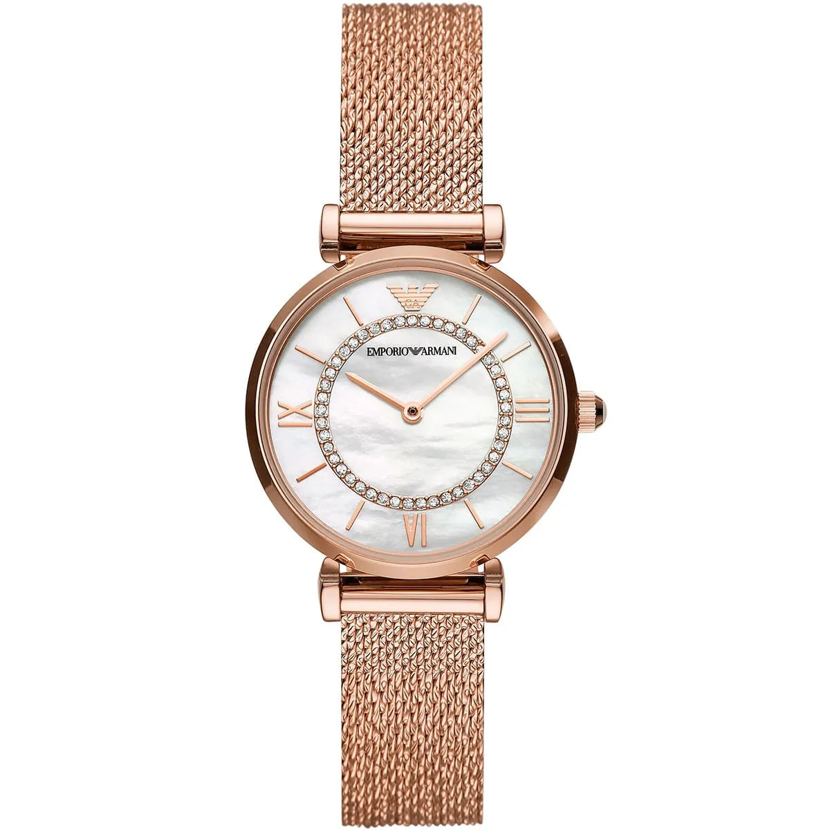 Emporio Armani Gianni T-Bar Mother of Pearl Dial Women's Watch - AR11320