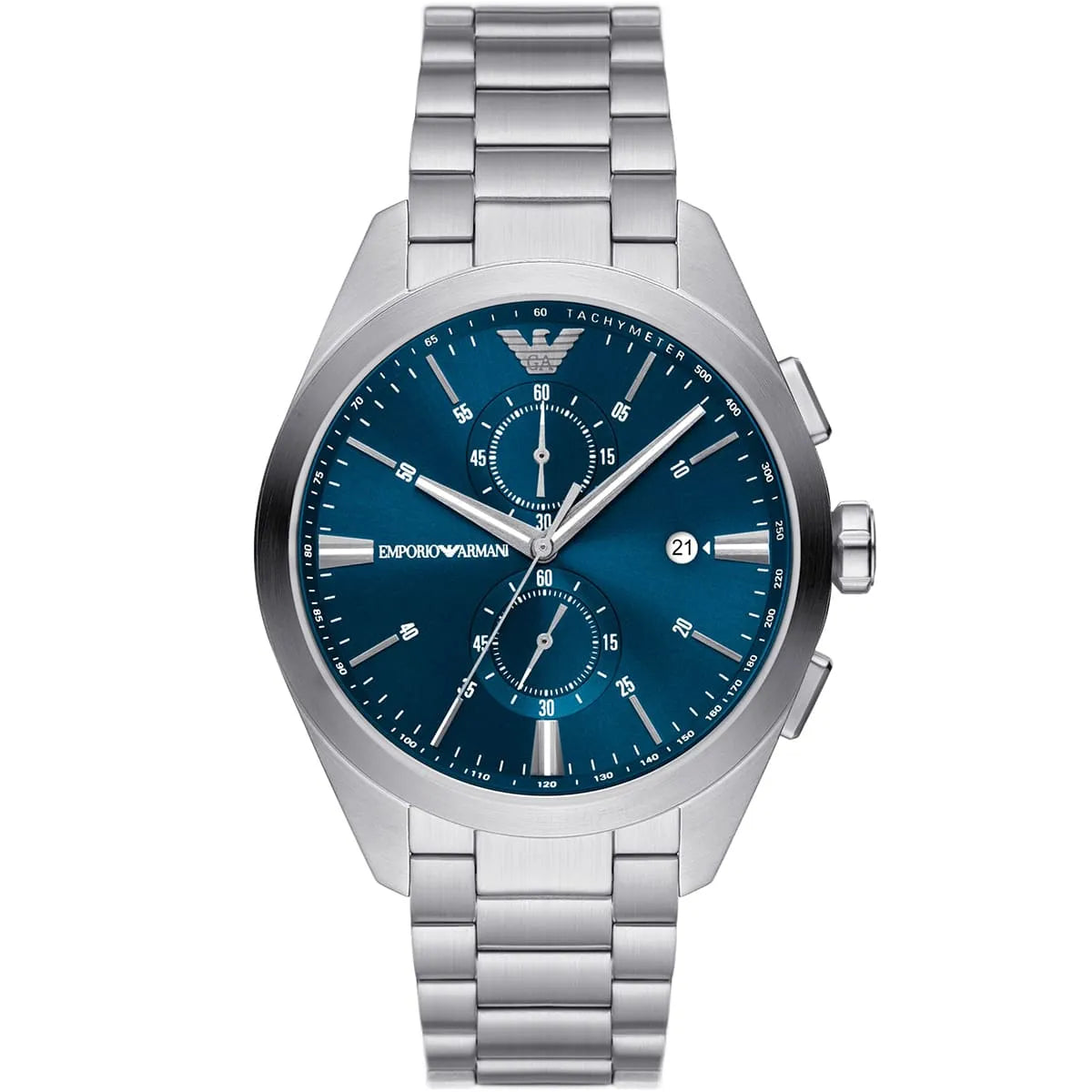 Emporio Armani Claudio Chronograph Blue Dial Silver Men's Watch - AR11541
