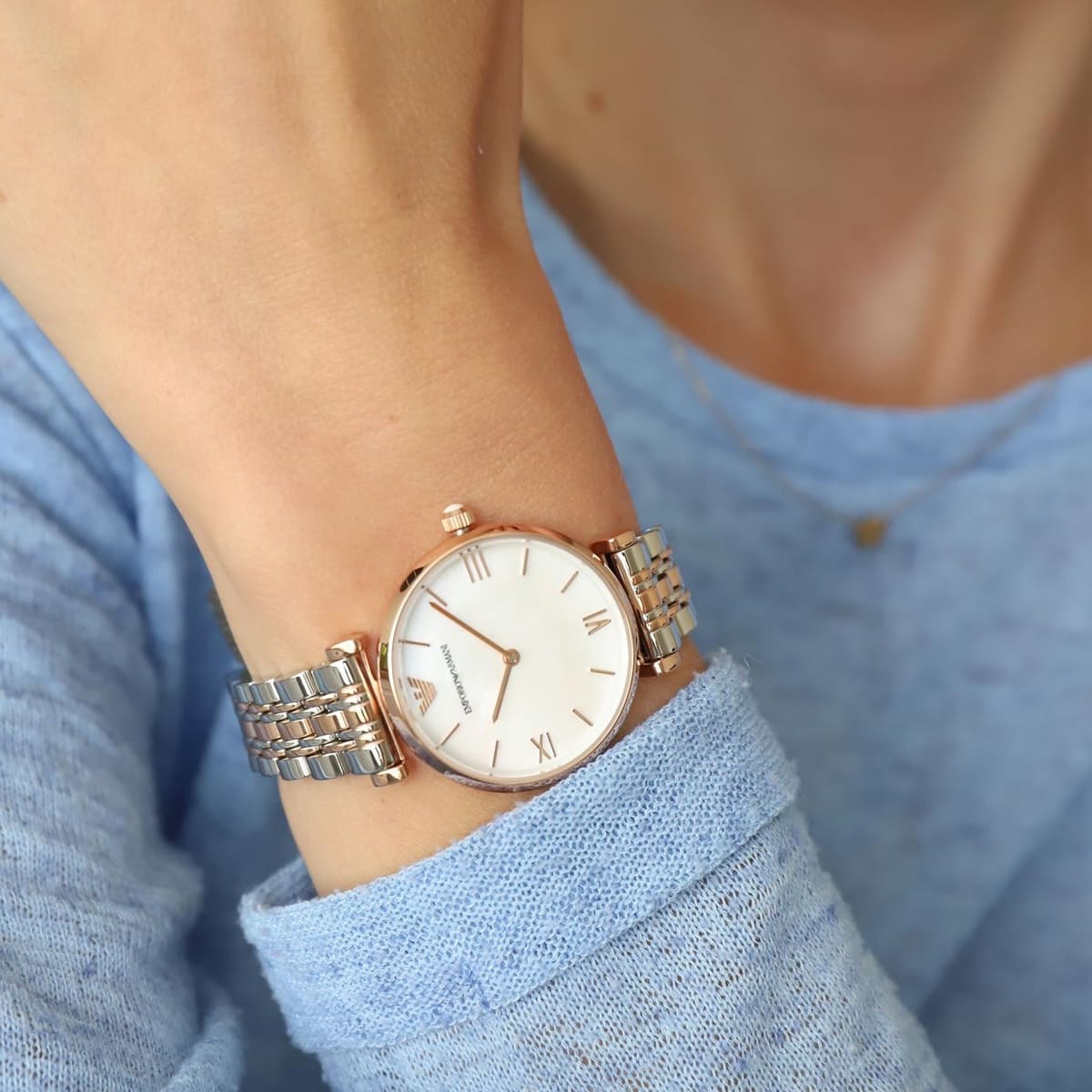Emporio Armani Classic Mother Of Pearl Dial Ladies Watch AR1683