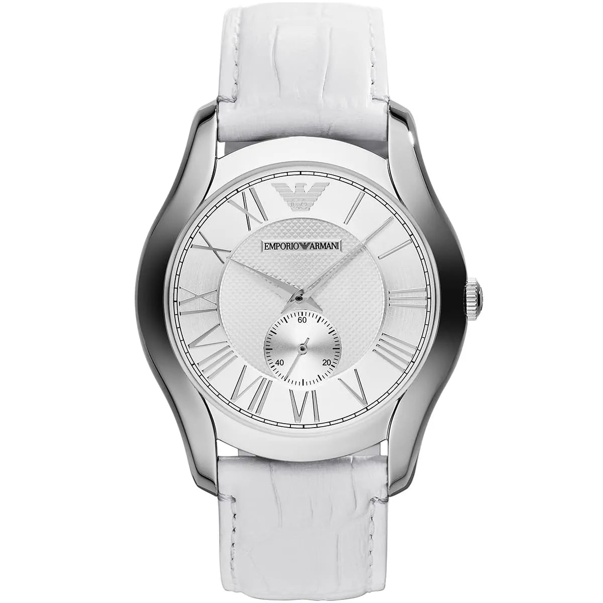 Emporio Armani Classic White Dial White Genuine Leather Men's Watch - AR1751